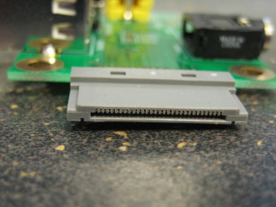 Photo detailing the iPod connector on a partially assembled Ultradock Lite (version 2)
